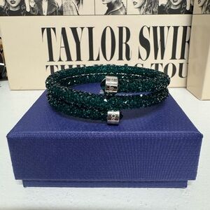Swarovski crystaldust wrap bracelet emerald green